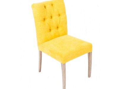 Yellow Chesterfield Chair -Set exclusive x6 upholstered chairs Dining room seating furniture